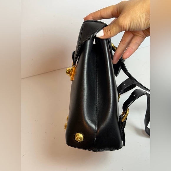 Salvatore Ferragamo Gancini Leather Backpack Gold-tone Hardware Studs Details main image 6